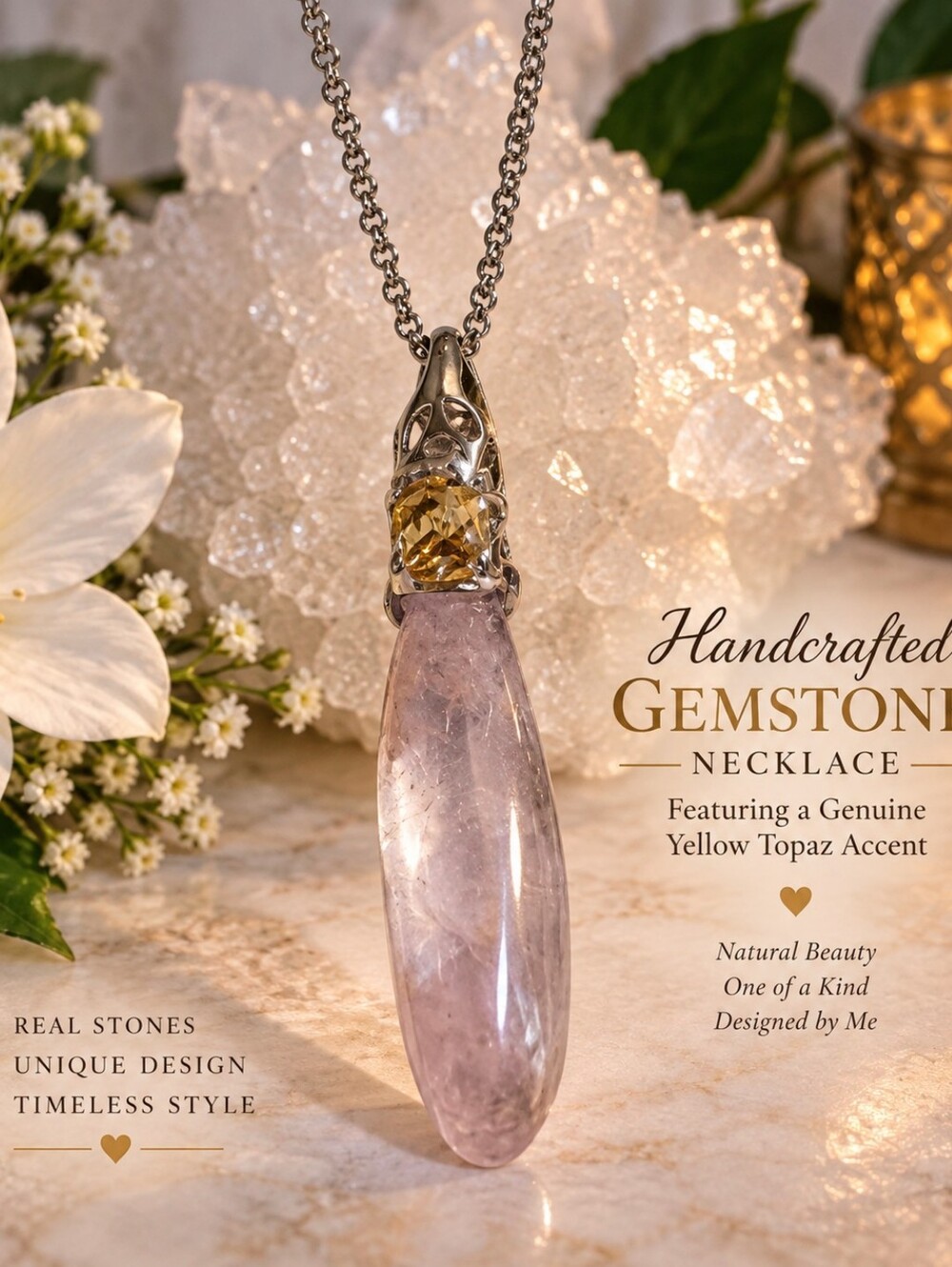 Beautiful Topaz Pimk Necklace